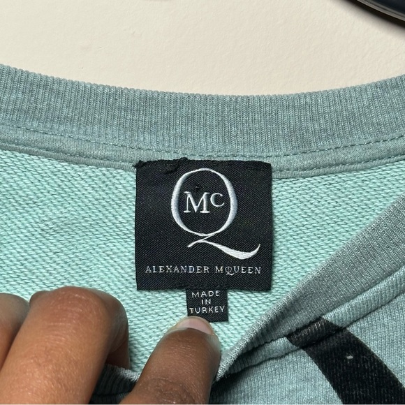 Alexander McQueen Mint Melange Mixed Media Novelty Birds Pullover Sweatshirt S - Picture 10 of 16